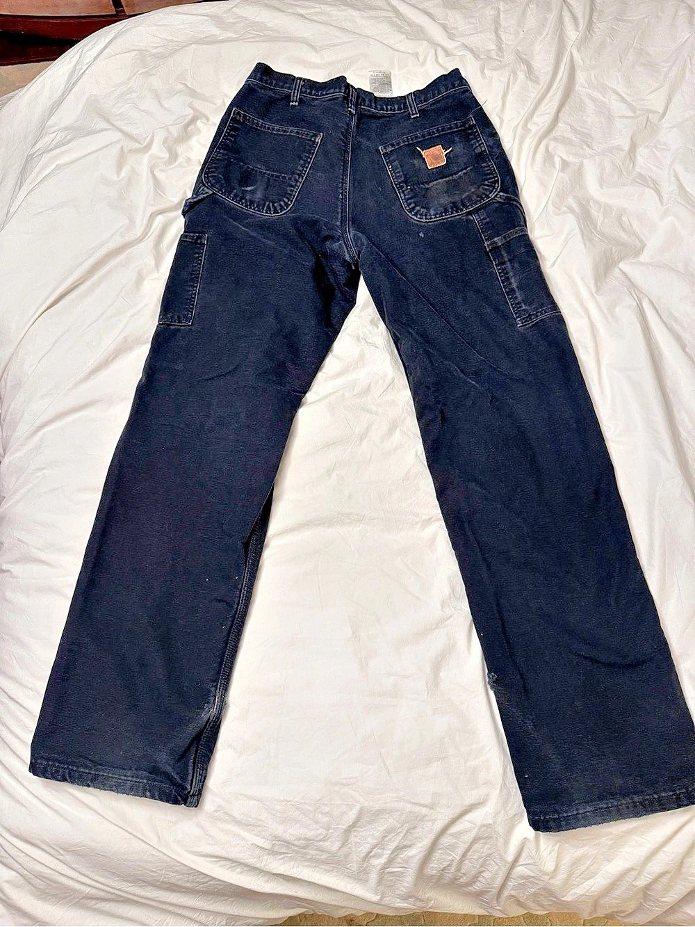 Vintage 2000 Carhartt B111 Black Flannel-Lined Dungaree Pants – Made in Mexico –